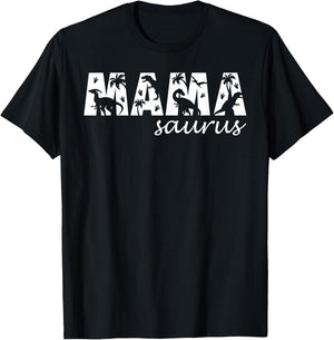 Mamasaurus T Rex Dinosaur Mama Saurus Mom Family Matching T-Shirt - T-Shirt | Black