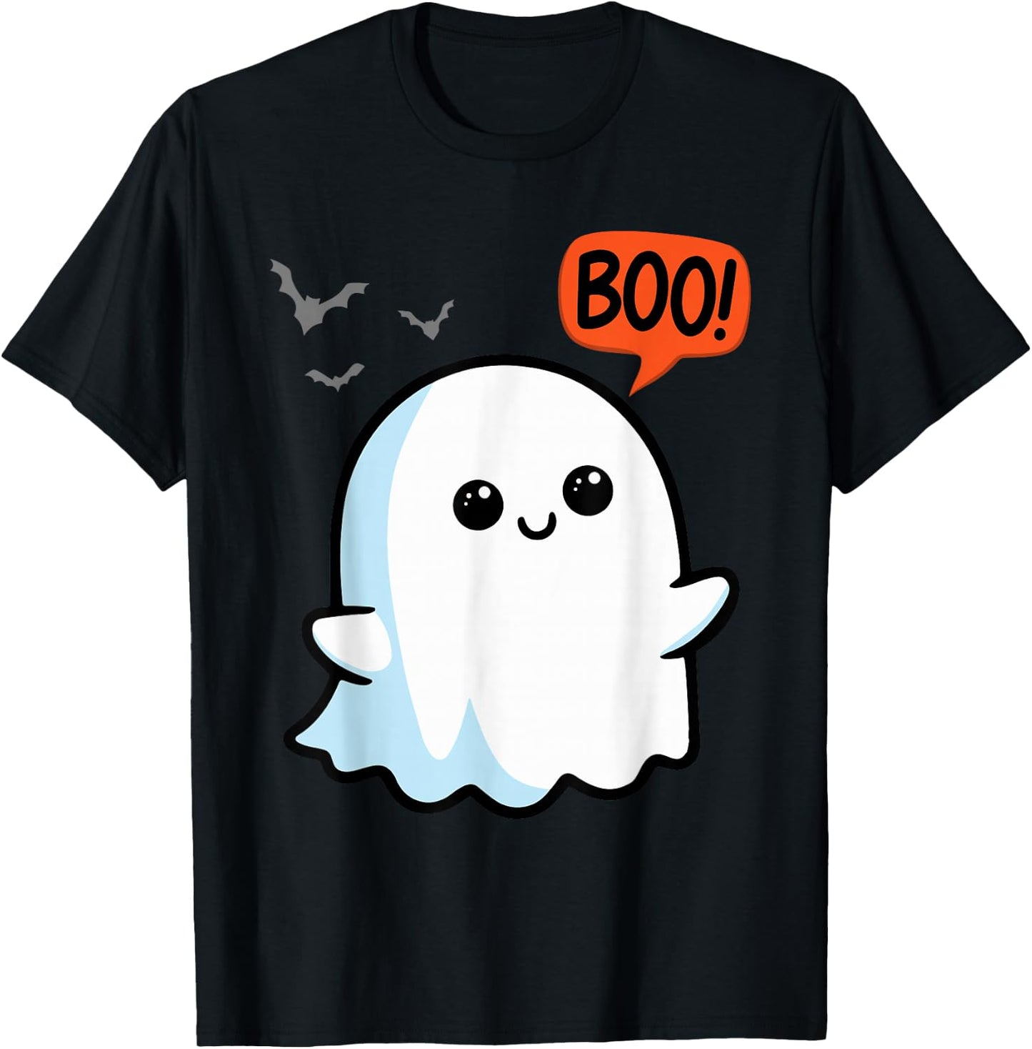 Ghost Saying Boo Spooky Halloween Cute toddler boys girls T-Shirt - T-Shirt | Black