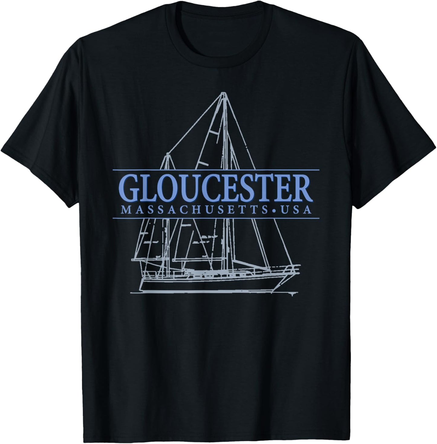Gloucester Massachusetts sailing T-Shirt - T-Shirt | Black