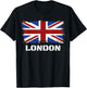 Souvenir London City Vintage UK Flag British T-Shirt - T-Shirt | Black