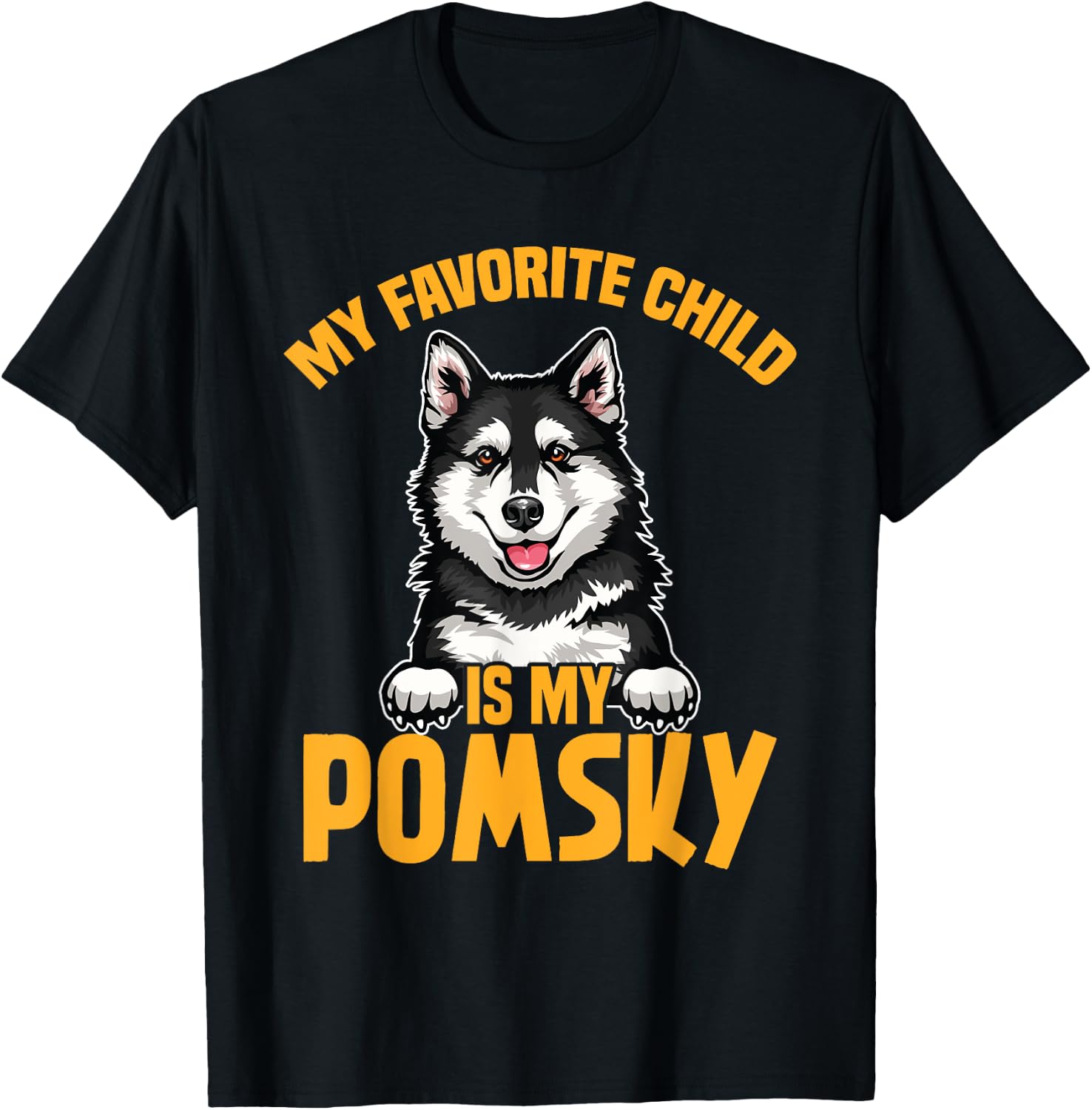 Pomsky Mom Stuffed Animal Pomsky Owner Dog Lover Pomsky T-Shirt - T-Shirt | Black