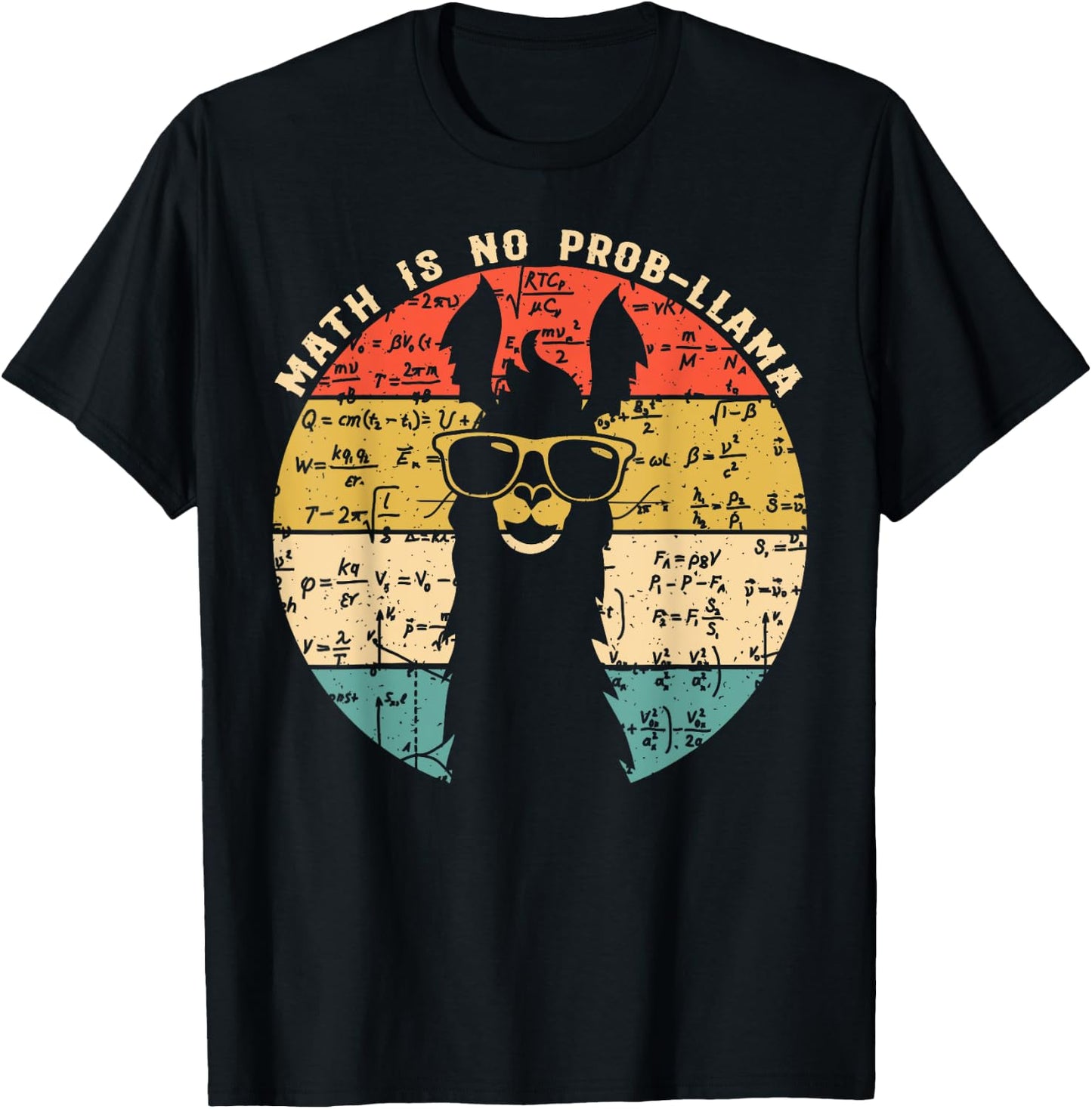 Math is No Prob-Llama - Math Llama Teacher T-Shirt - T-Shirt | Black