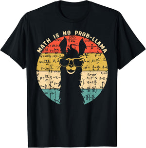 Math is No Prob-Llama - Math Llama Teacher T-Shirt - T-Shirt | Black