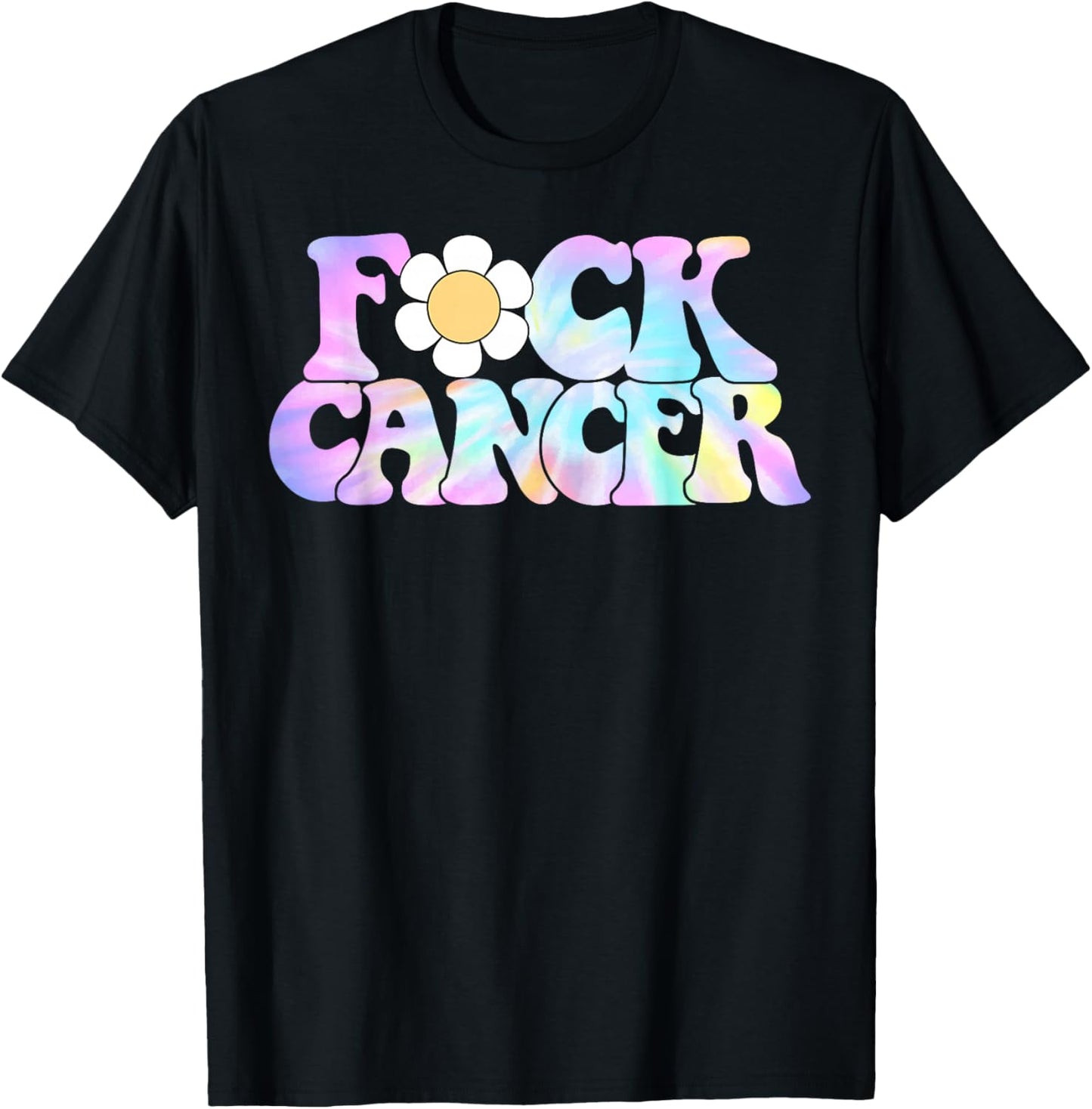 Fuck Cancer Retro Groovy All Cancer Awareness Men Women T-Shirt - T-Shirt | Black