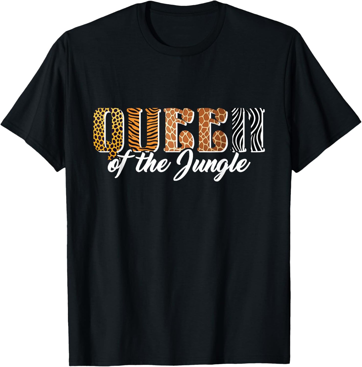 Queen of the Jungle Safari Animal Birthday Matching Women T-Shirt - T-Shirt | Black