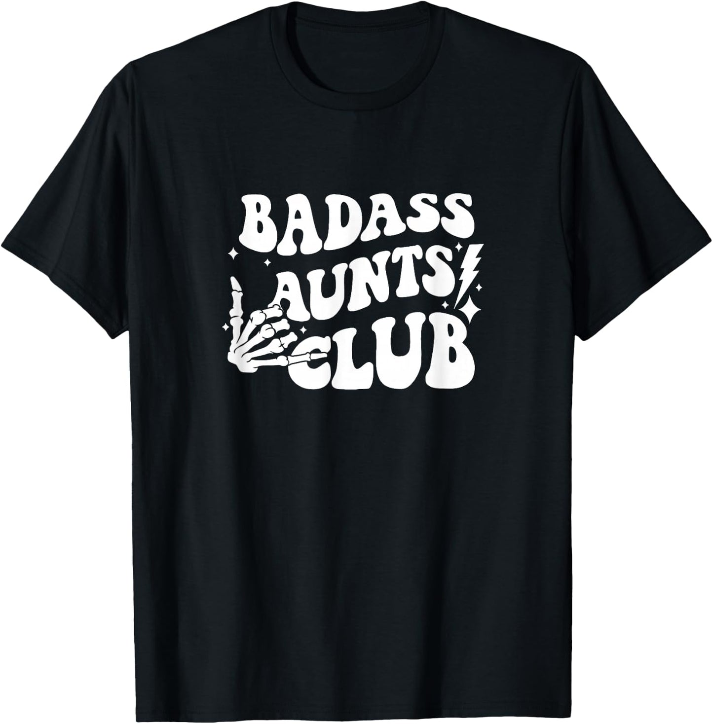 Badass Aunts Club Groovy Funny Aunt Auntie Mother's Day T-Shirt - T-Shirt | Black