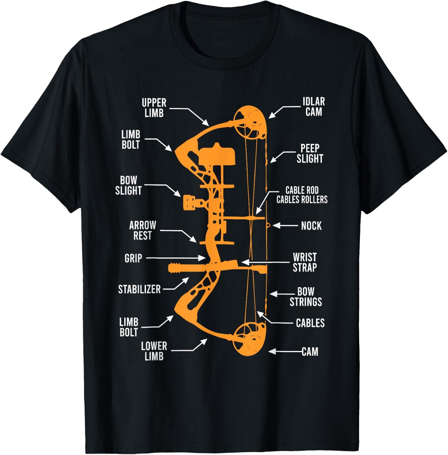 Anatomy of Archery Bow Hunting - Bowhunting T-Shirt - T-Shirt | Black