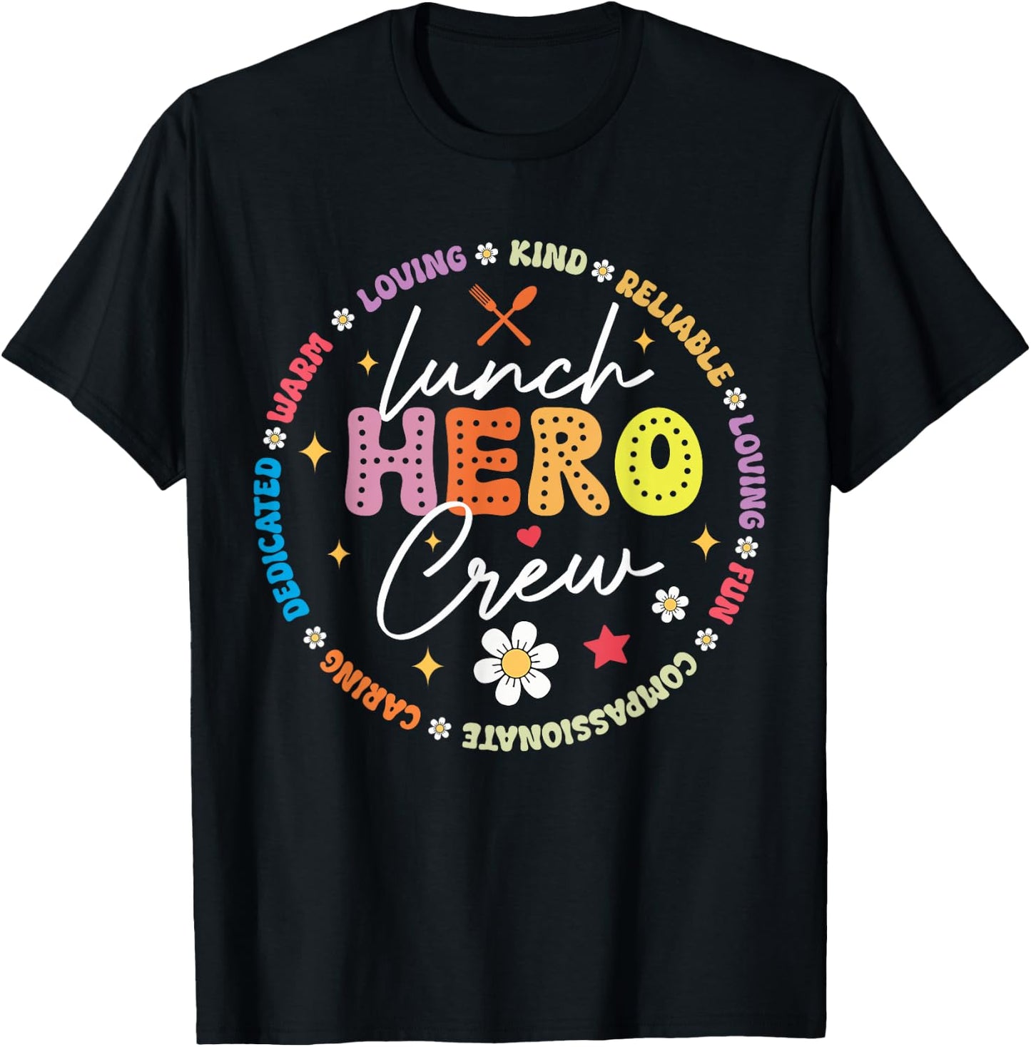 School Lunch Hero Crew Funny Cafeteria Workers Lunch Lady T-Shirt - T-Shirt | Black