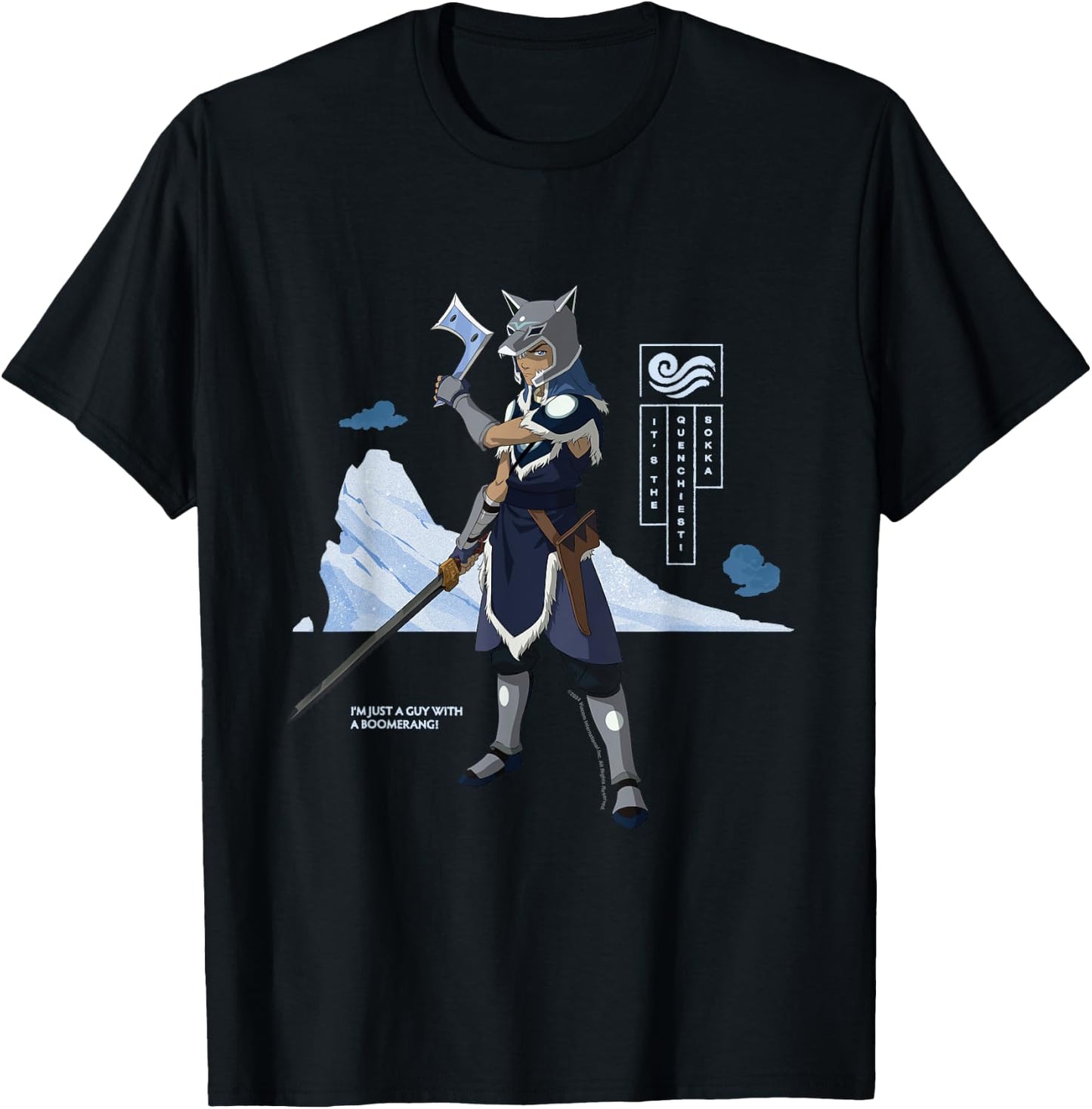 Avatar The Last Airbender Sokka Water Tribe Warrior T-Shirt - T-Shirt | Black