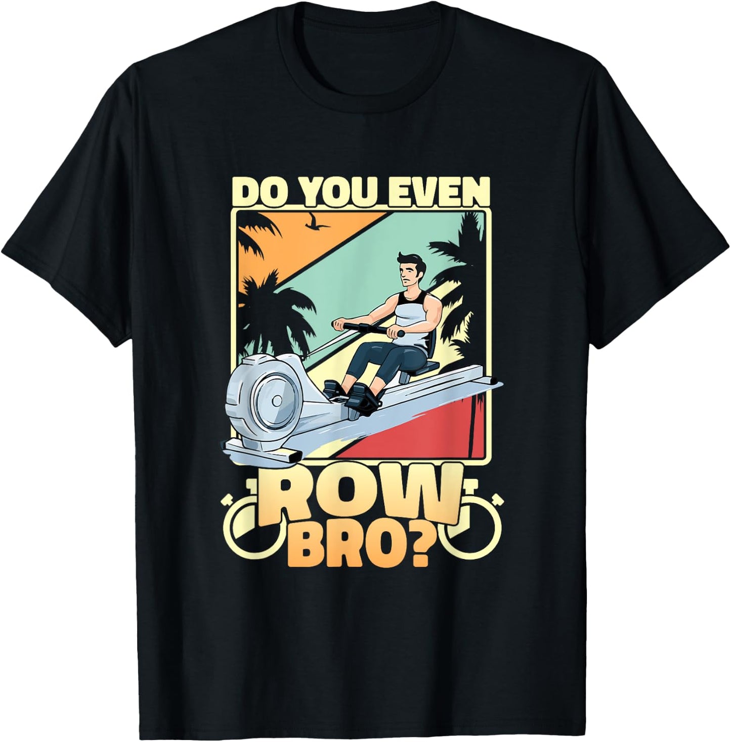 Indoor Rowing Machine Erg Workout Fitness Exercise Ergometer T-Shirt - T-Shirt | Black