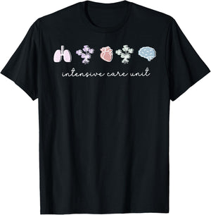 ICU Nurse ICU Intensive Care Unit CAN CMA MICU NICU Love T-Shirt - T-Shirt | Black