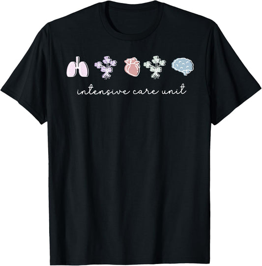 ICU Nurse ICU Intensive Care Unit CAN CMA MICU NICU Love T-Shirt - T-Shirt | Black