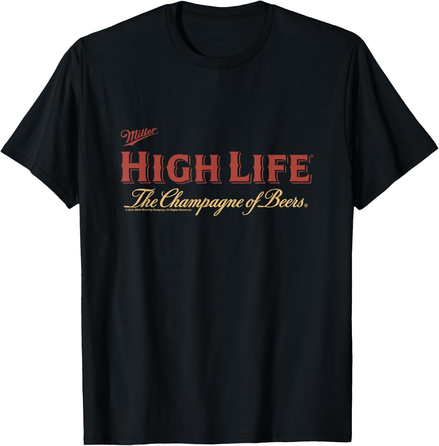 Miller High Life Champagne Of Beers Vintage T-Shirt - T-Shirt | Black