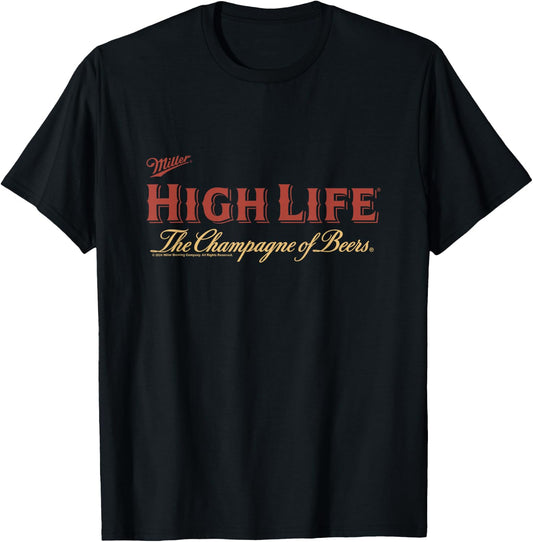 Miller High Life Champagne Of Beers Vintage T-Shirt - T-Shirt | Black