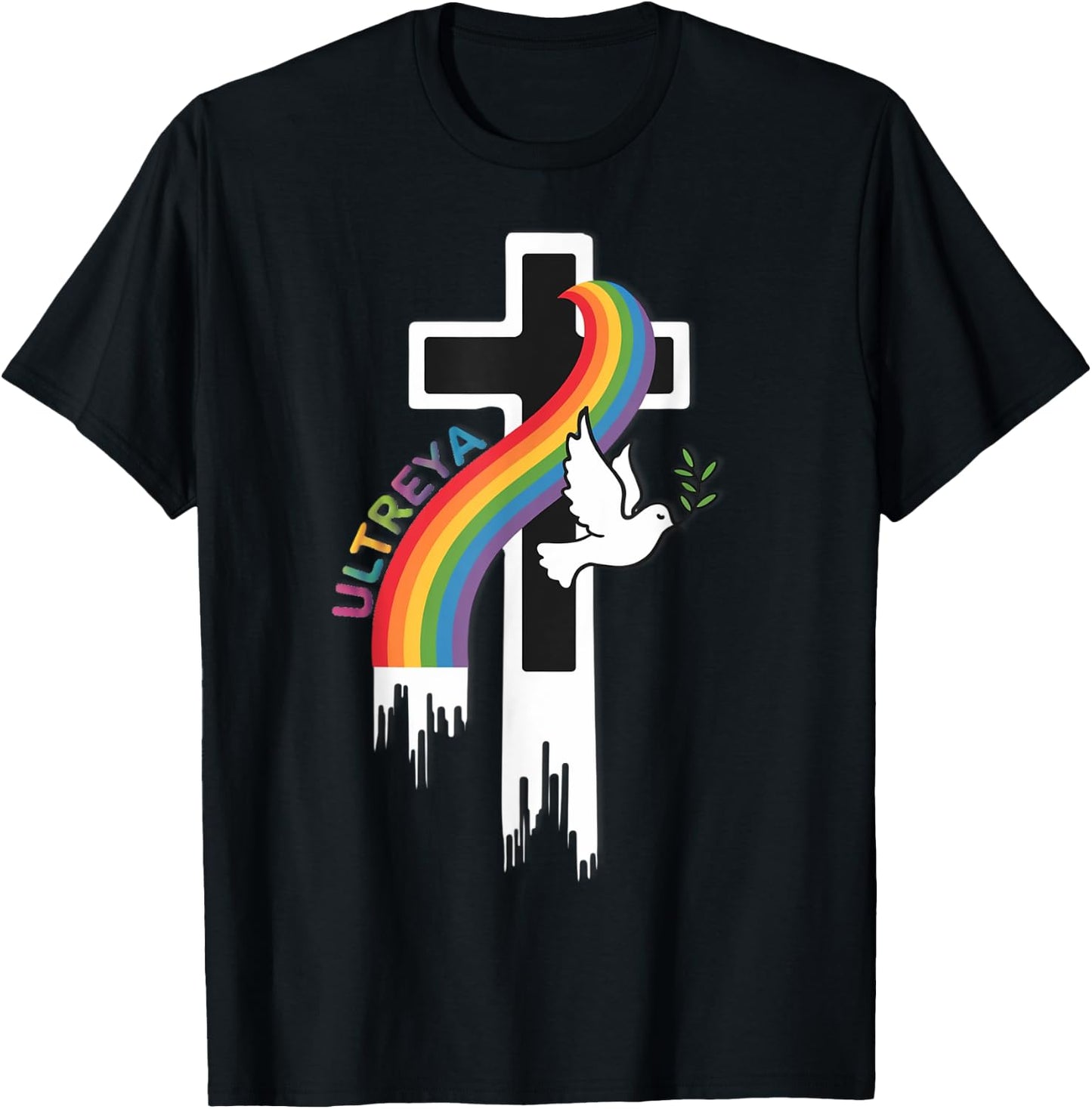 DeColores Cursillo Rainbow Rooster Catholic T-Shirt - T-Shirt | Black