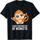Monkey Lover - Easily Distracted By Monkeys T-Shirt - T-Shirt | Black