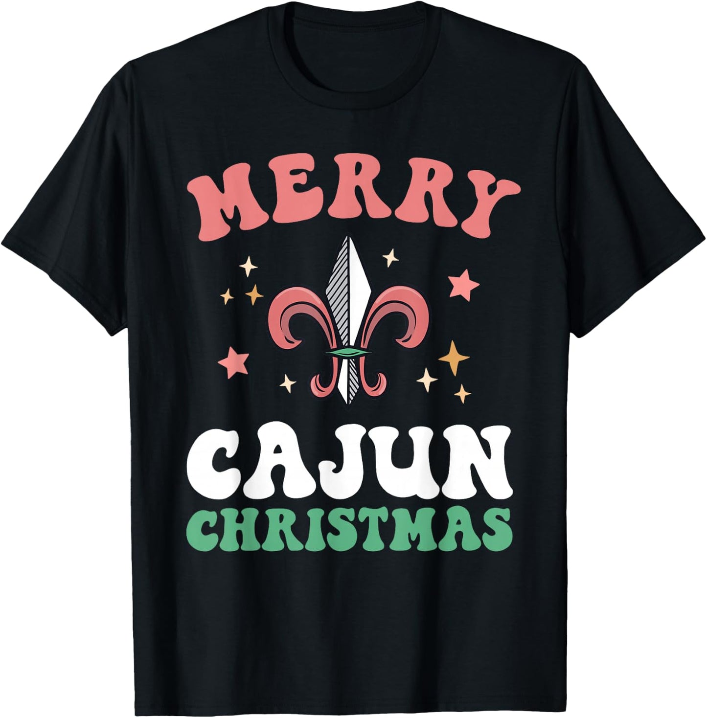 Merry Cajun Christmas Southern Louisiana Xmas New Orleans T-Shirt - T-Shirt | Black