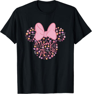 Disney Minnie Mouse Mom to Be Floral Minnie Ears T-Shirt - T-Shirt | Black