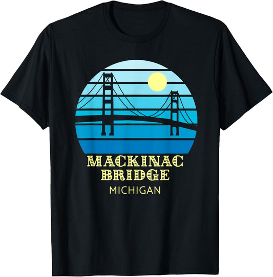 Mackinac Bridge Michigan T-Shirt - T-Shirt | Black