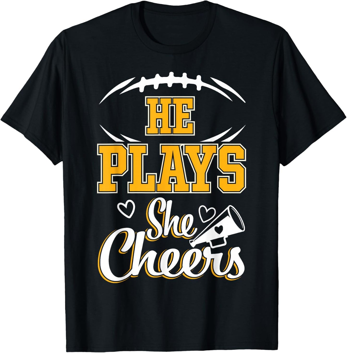 Football and Cheer Mom Cheerleading Mother Football T-Shirt - T-Shirt | Black