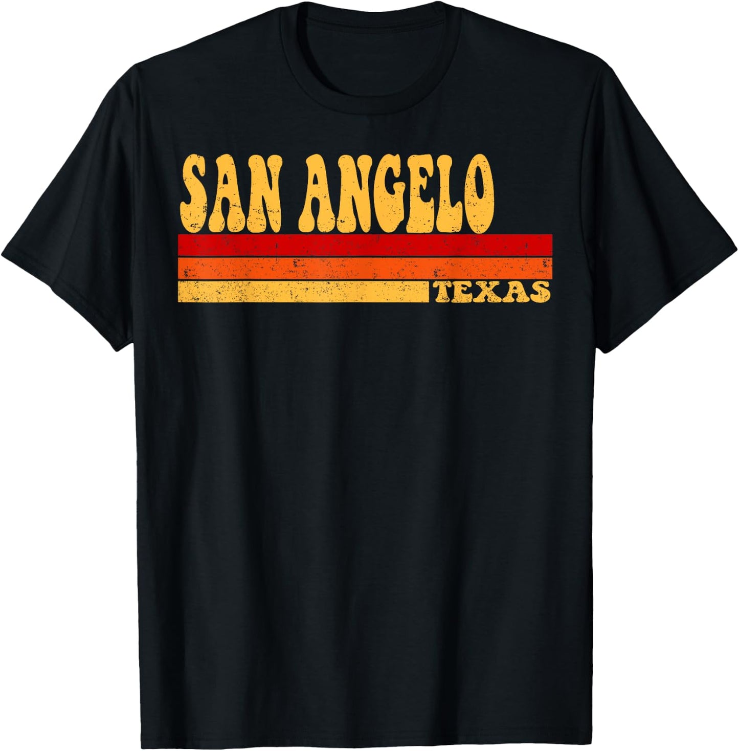 SAN ANGELO Texas City Vintage Roots Retro Design 70s 80s T-Shirt - T-Shirt | Black