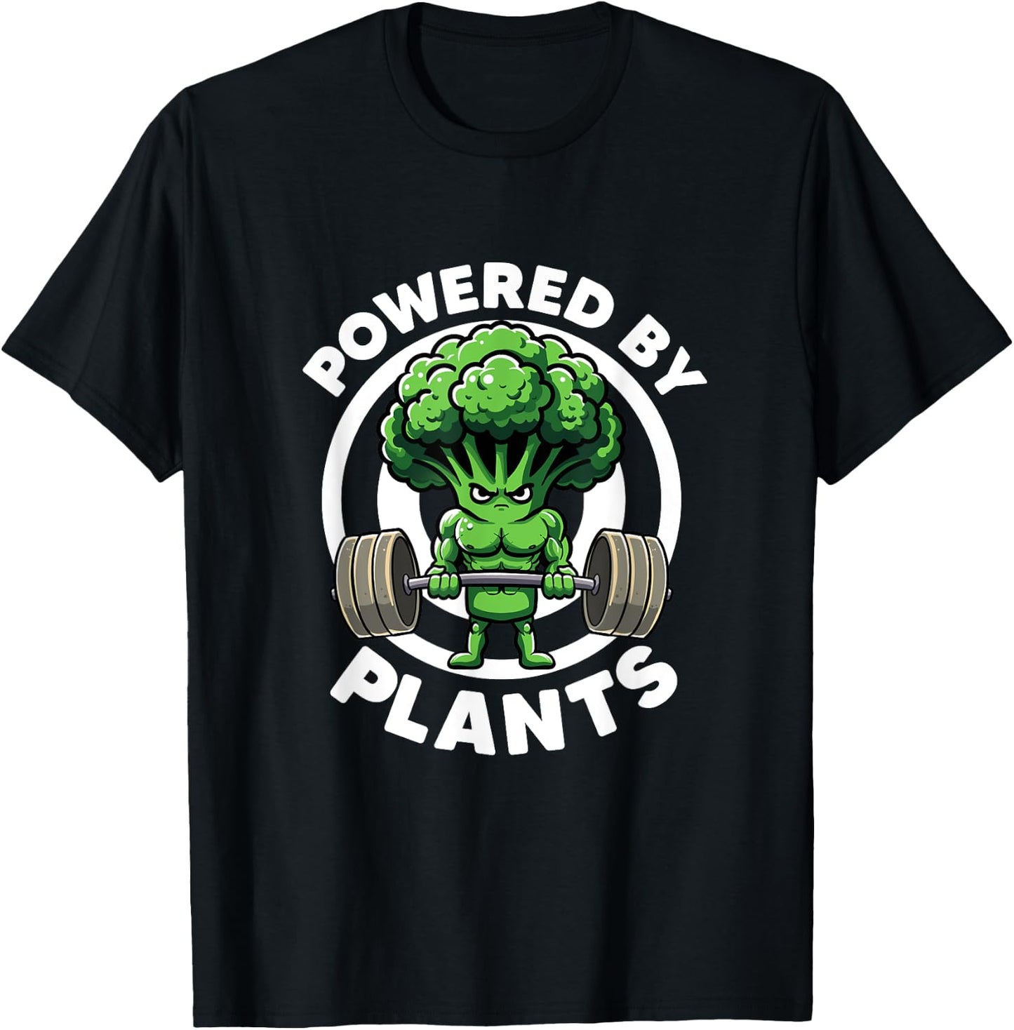 Powered By Plants Vegan Athlete Vegan Gym Vegan Bodybuilding T-Shirt - T-Shirt | Black