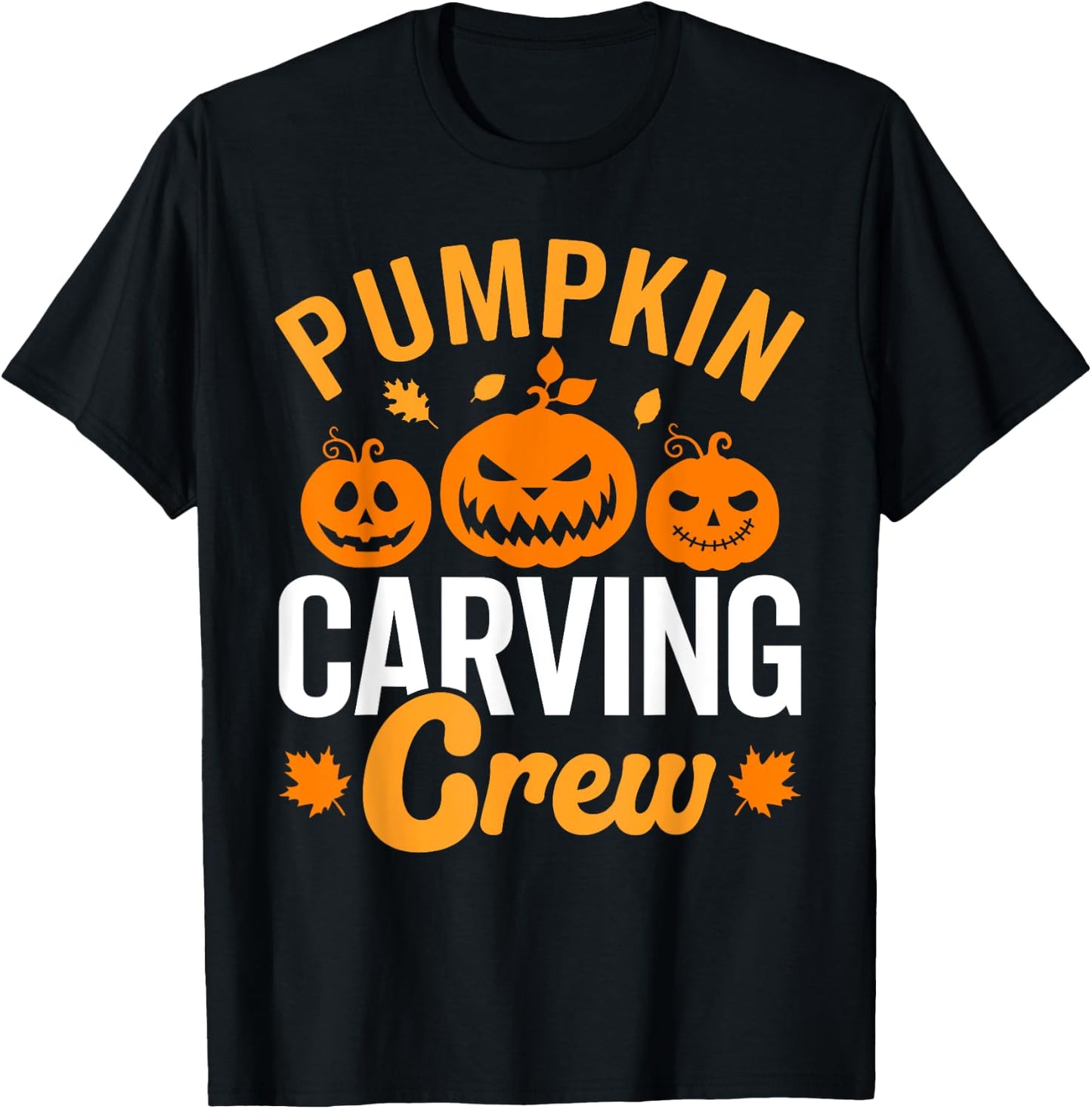 Pumpkin carving crew, family matching pumpkin head Halloween T-Shirt - T-Shirt | Black