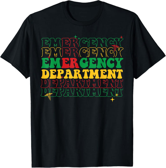 Emergency Department Juneteenth Pride African American T-Shirt - T-Shirt | Black