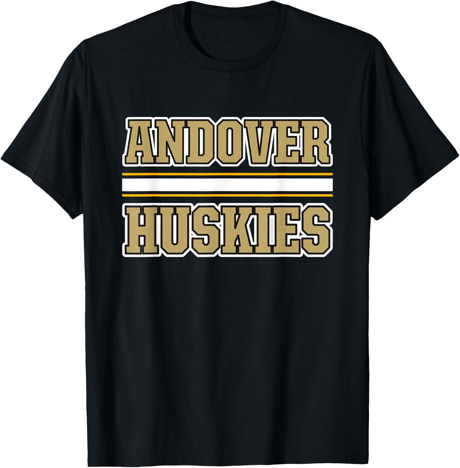 Andover Huskies Horizontal Stripes T-Shirt - T-Shirt | Black