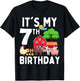 It's My 7th Birthday 7 Years Old Farm Animals Theme for Kids T-Shirt - T-Shirt | Black