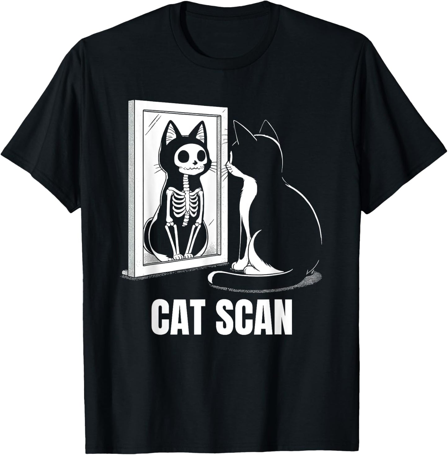 Cat Scan X-RAY Cat Funny Cat Skeleton T-Shirt - T-Shirt | Black