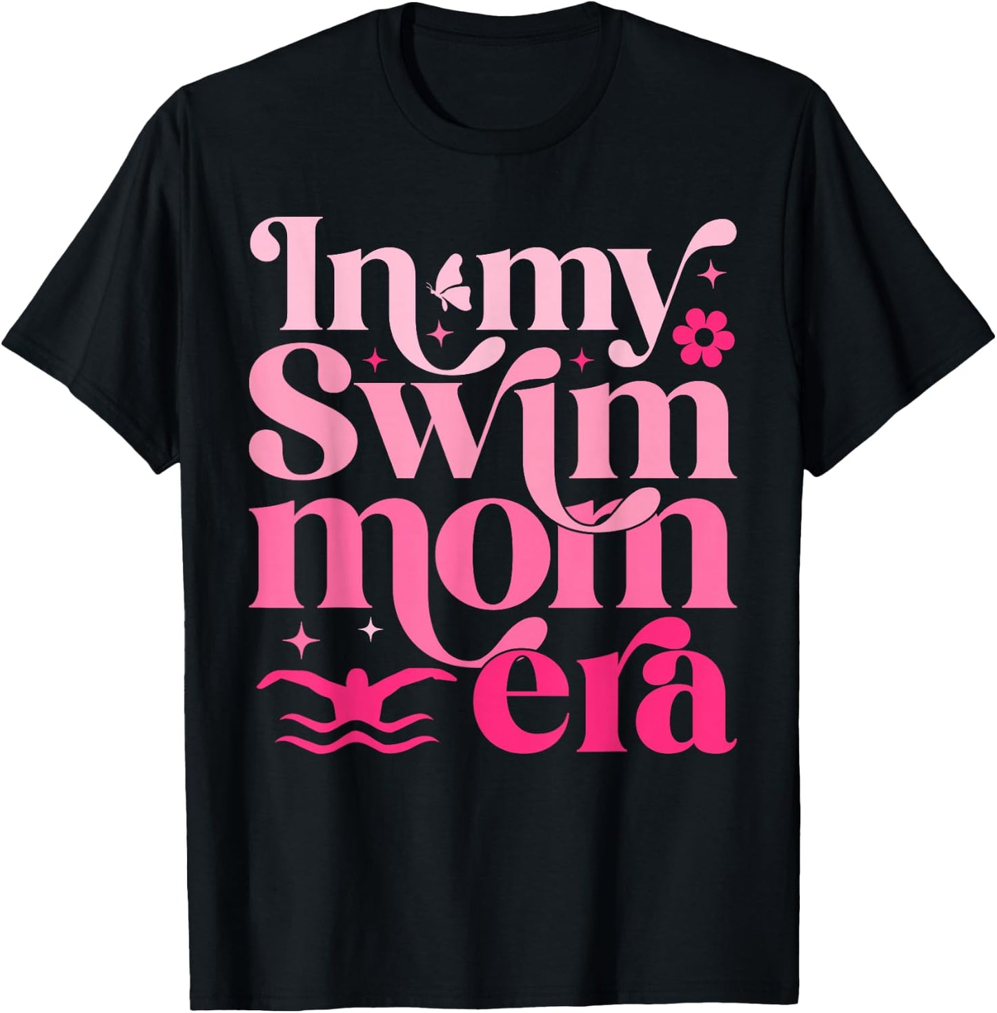 In My Swim Mom Era Retro Mom Life Mother's Day Swimming T-Shirt - T-Shirt | Black