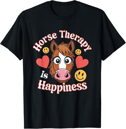 Funny Therapeutic Riding Equine Assisted Therapy Healing T-Shirt - T-Shirt | Black
