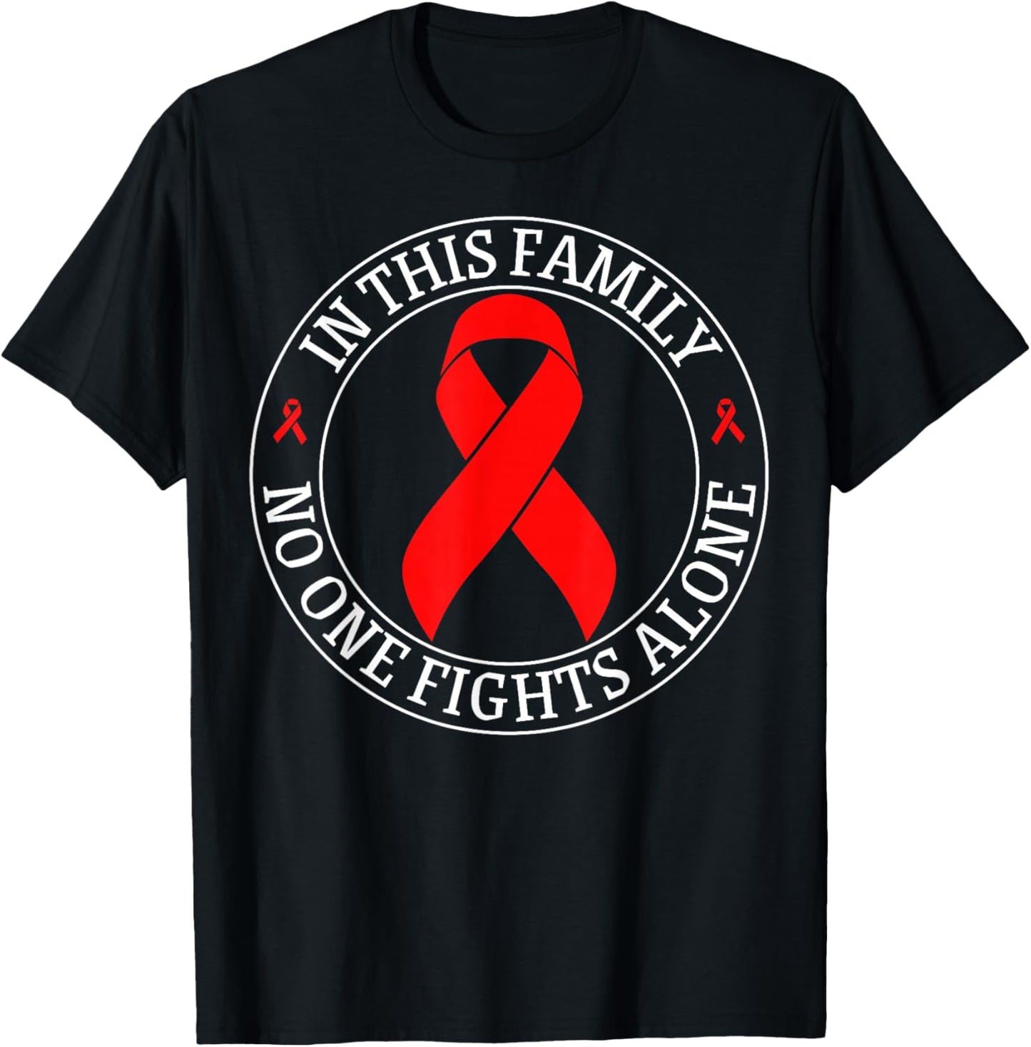 In This Family No-one Fight Alone Blood Cancer Awareness T-Shirt - T-Shirt | Black
