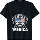 Women's Patriotic USA American Flag 4th of July Schnoodle V-Neck T-Shirt - T-Shirt | Black