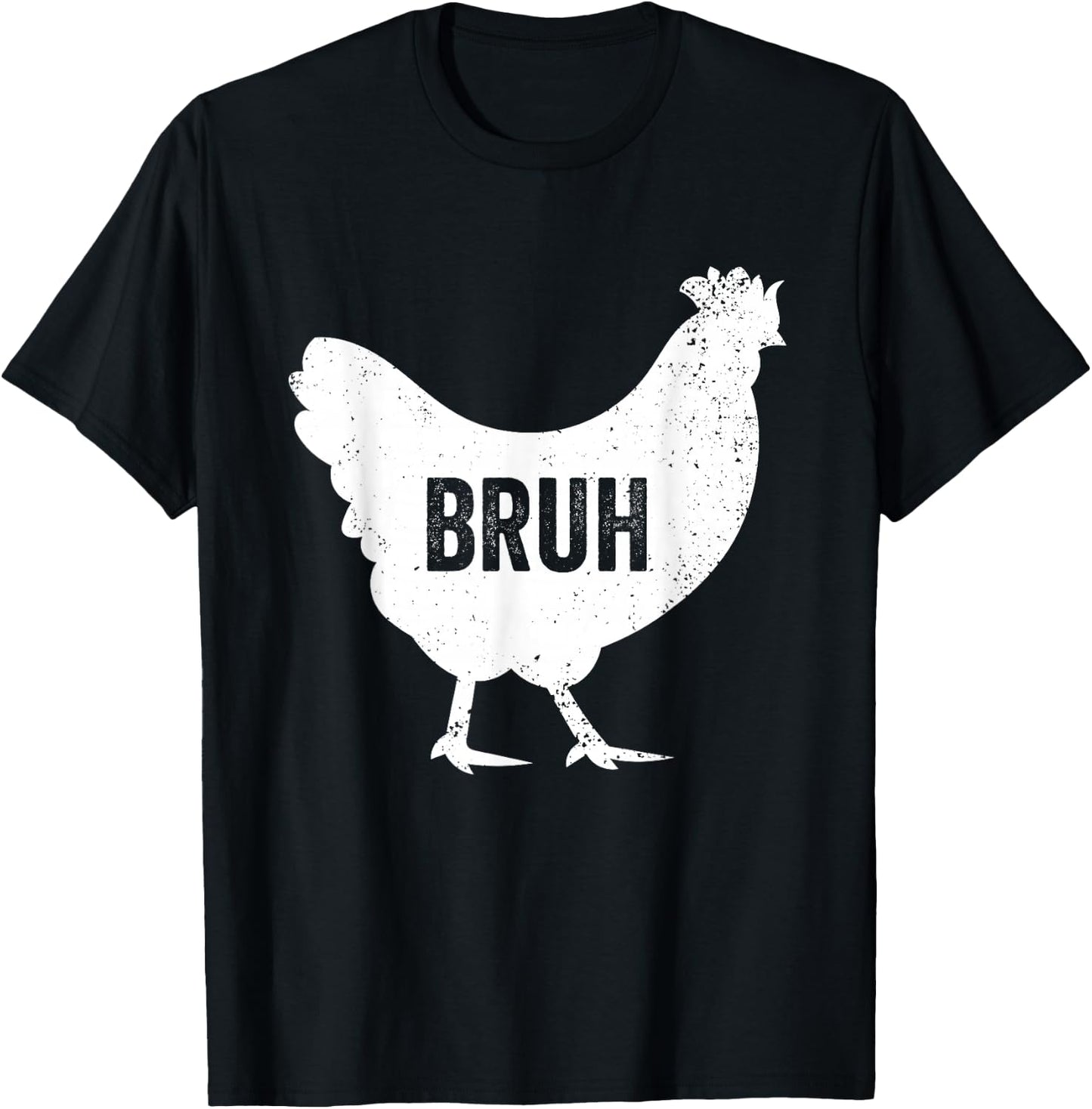 Bruh Chicken Lover Bruh Meme Funny Teens Boys Farming T-Shirt - T-Shirt | Black