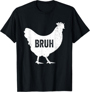 Bruh Chicken Lover Bruh Meme Funny Teens Boys Farming T-Shirt - T-Shirt | Black