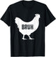 Bruh Chicken Lover Bruh Meme Funny Teens Boys Farming T-Shirt - T-Shirt | Black