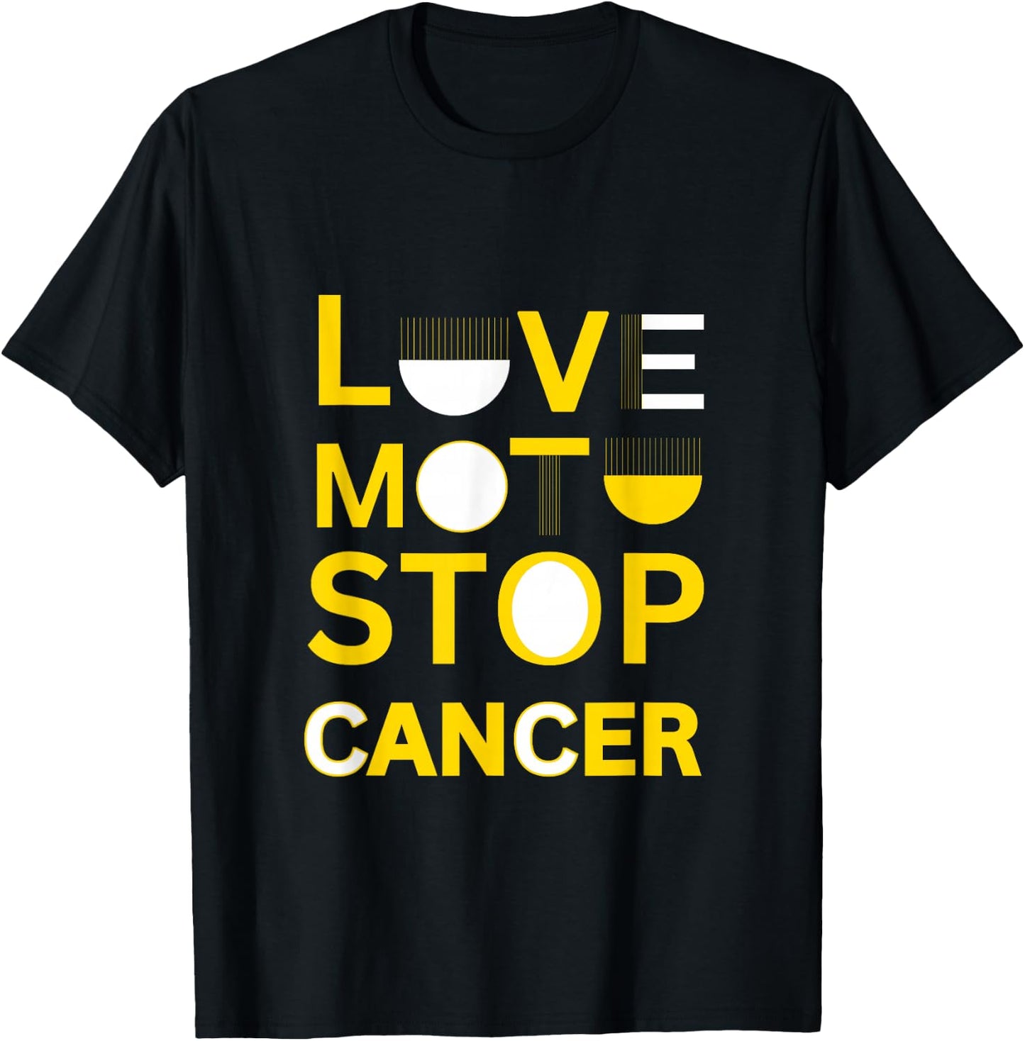Love Moto Stop Cancer T-Shirt - T-Shirt | Black