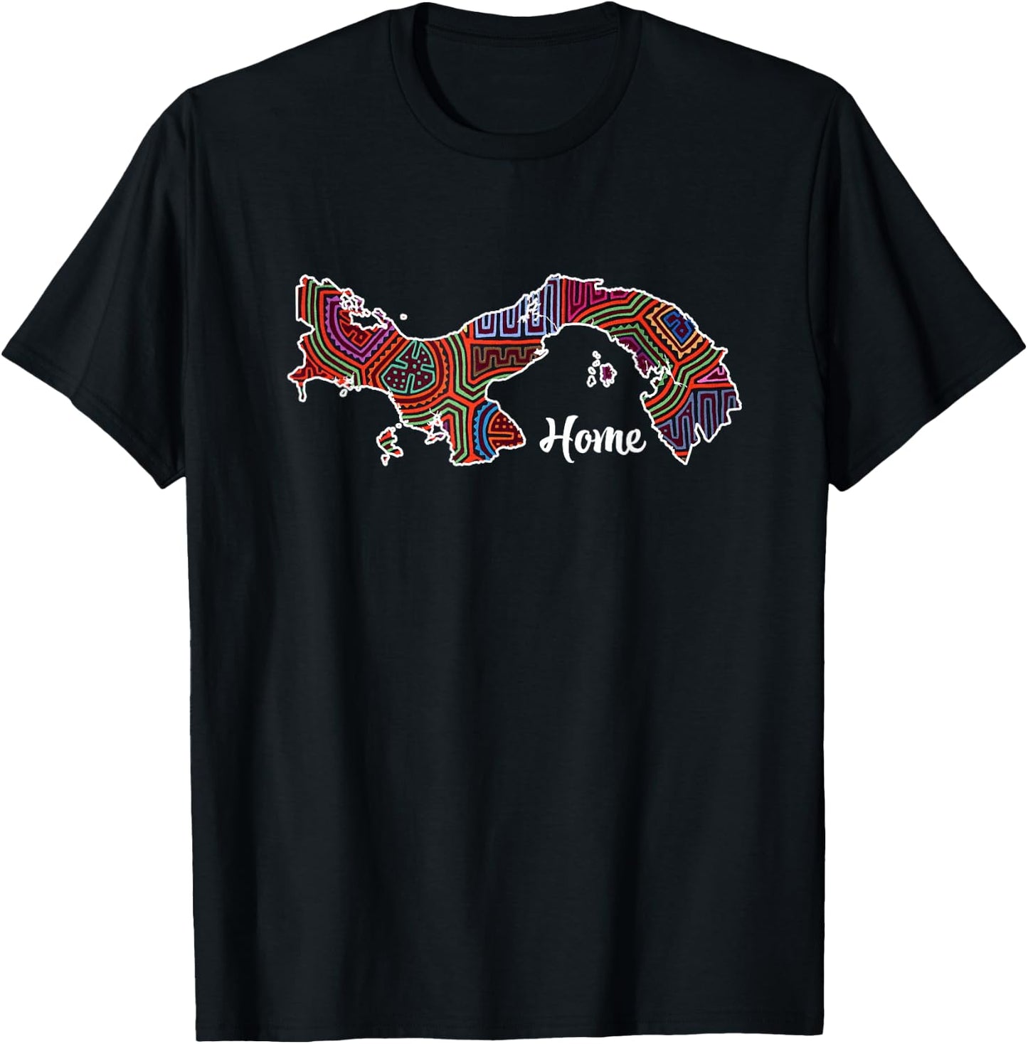 Panama home - Mola Guna art T-Shirt - T-Shirt | Black