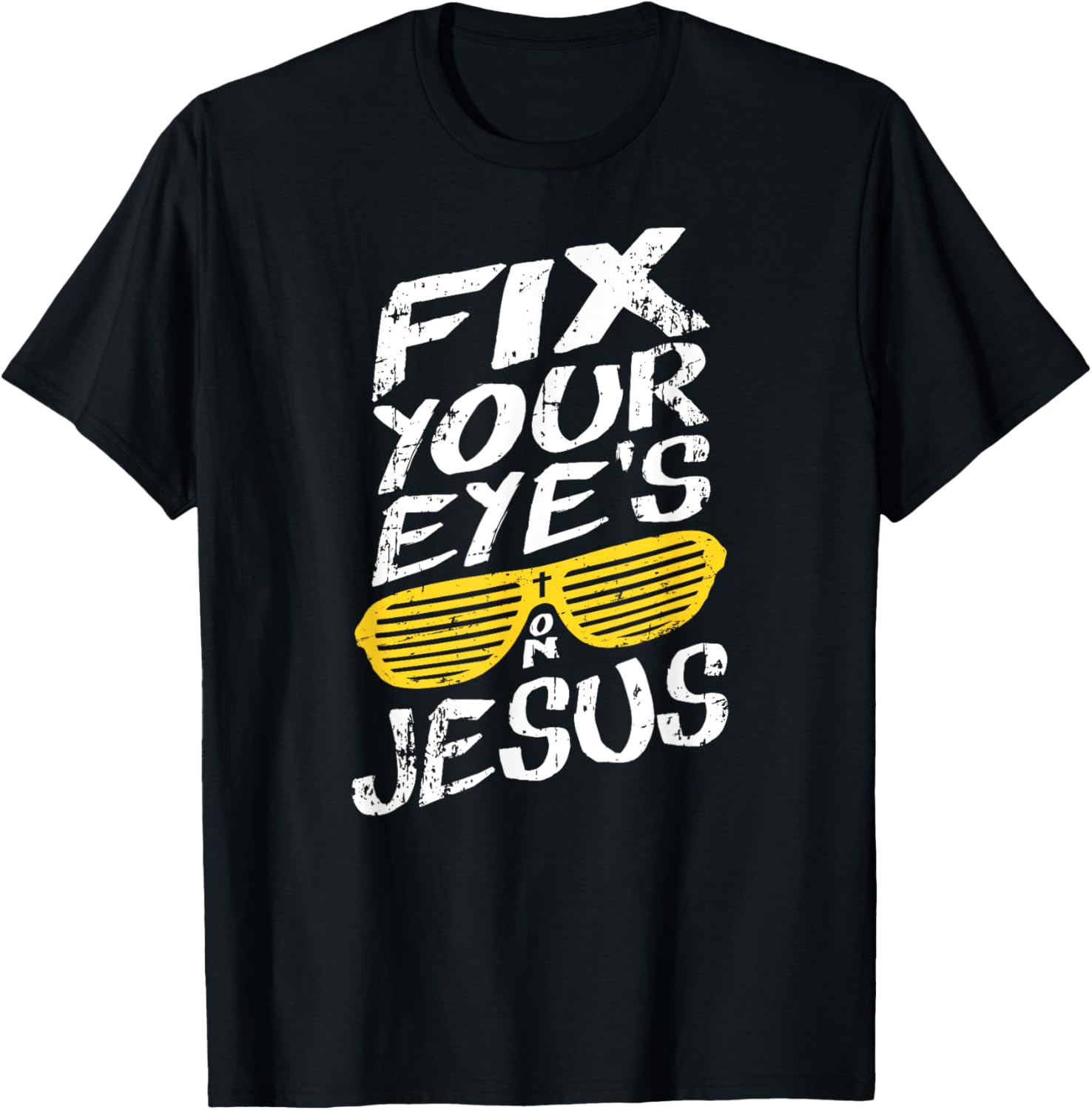 Fix Your Eyes On Jesus - Retro Christian T-Shirt - T-Shirt | Black