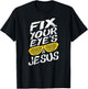 Fix Your Eyes On Jesus - Retro Christian T-Shirt - T-Shirt | Black
