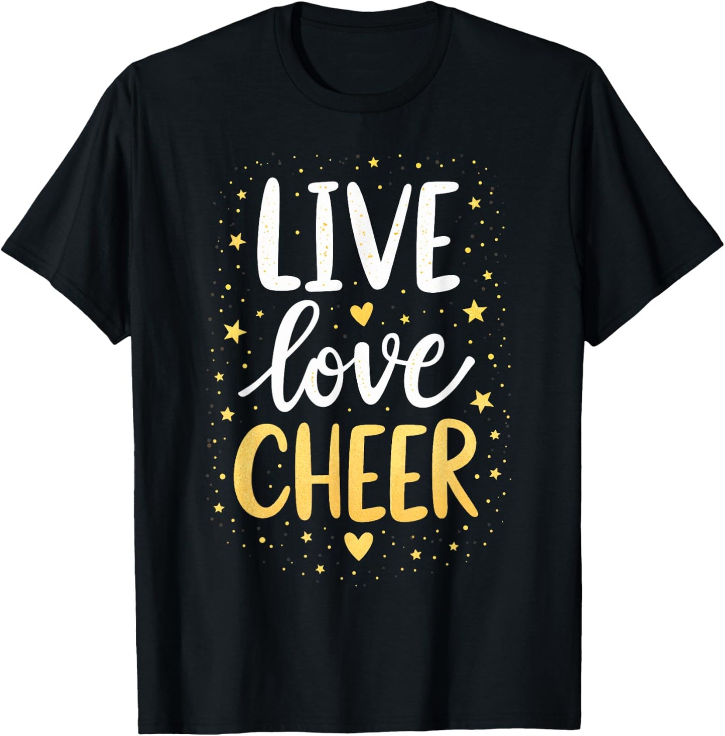 Live Love Cheer Shirt Cheerleading Girl Women Cheerleader T-Shirt - T-Shirt | Black