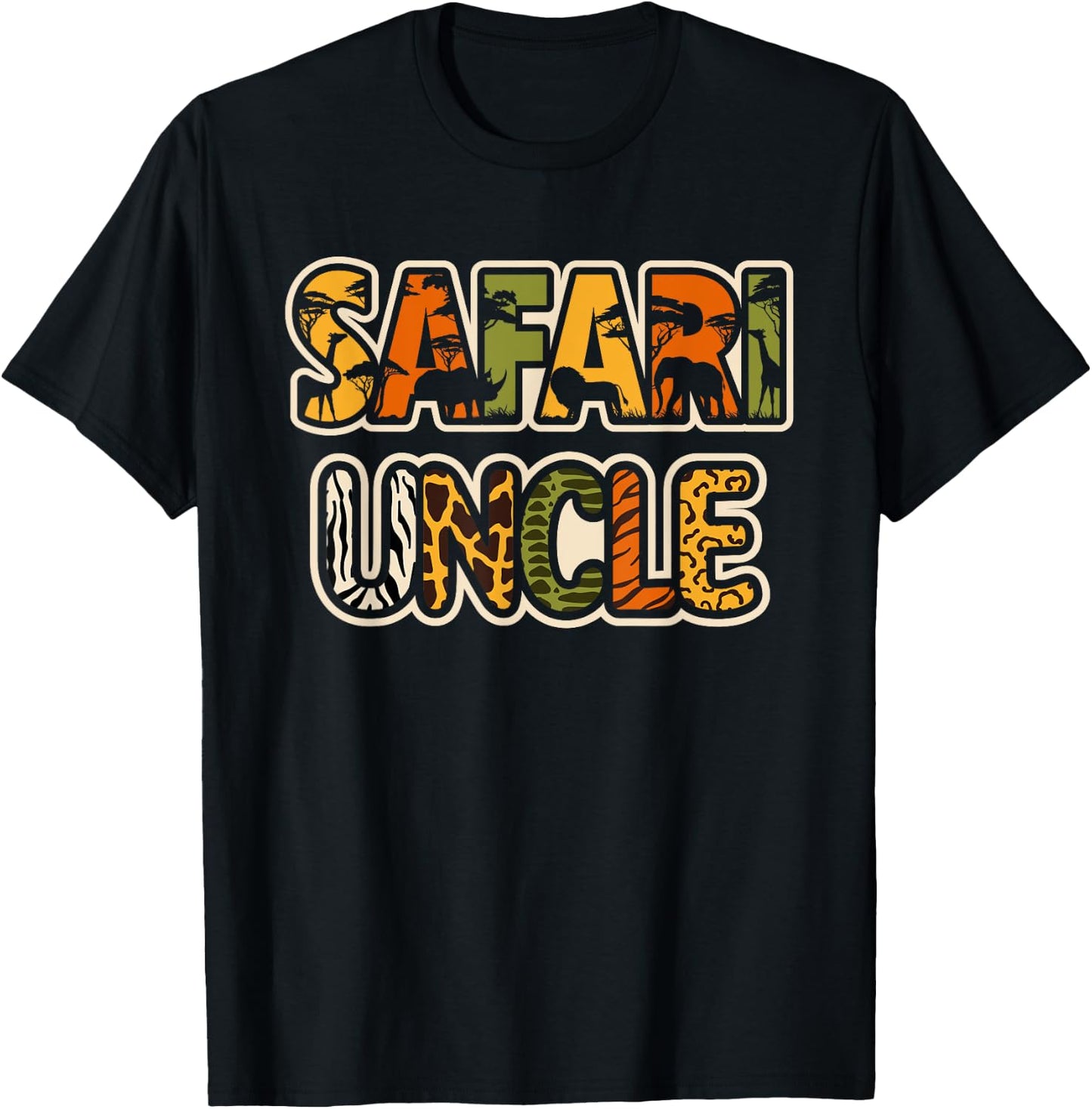 Safari Uncle Safari Costume Safari Outfit Men African Safari T-Shirt - T-Shirt | Black