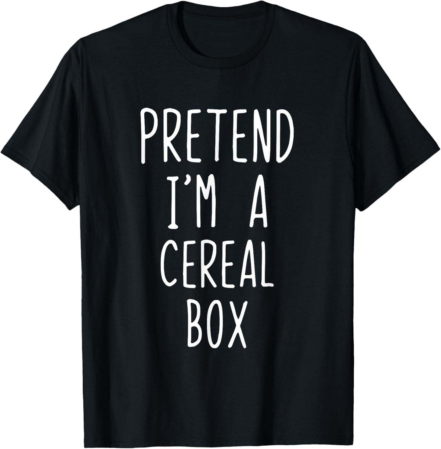 Pretend I'm A Cereal Box Costume Halloween Lazy Adult Kids T-Shirt - T-Shirt | Black