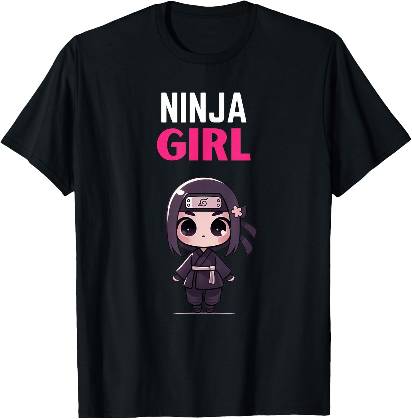 Birthday Ninja Girl Cute Kids Ninja T-Shirt - T-Shirt | Black