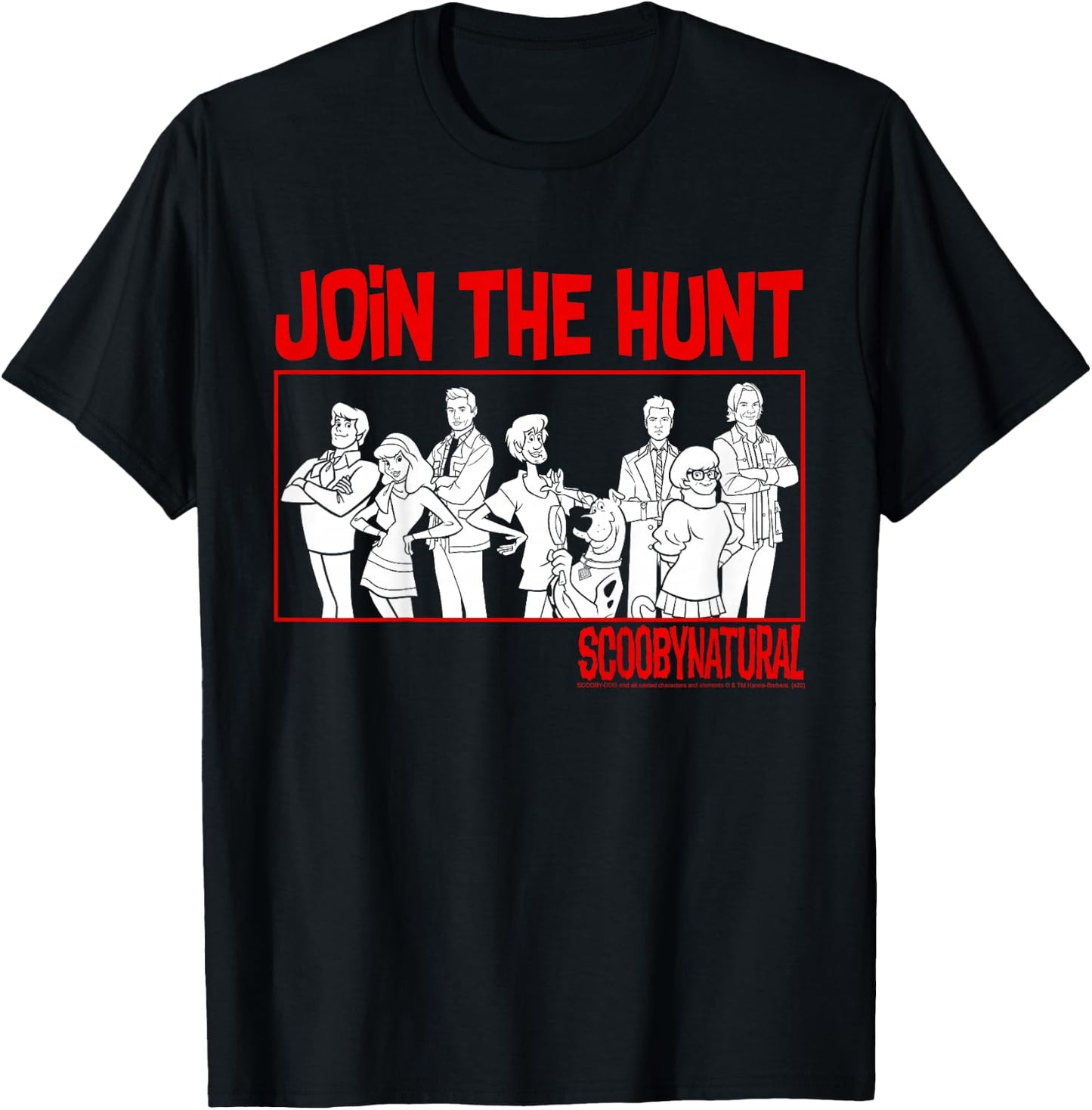 Kids Scooby-Doo Scoobynatural Join The Hunt Group Shot Line Up T-Shirt - T-Shirt | Black