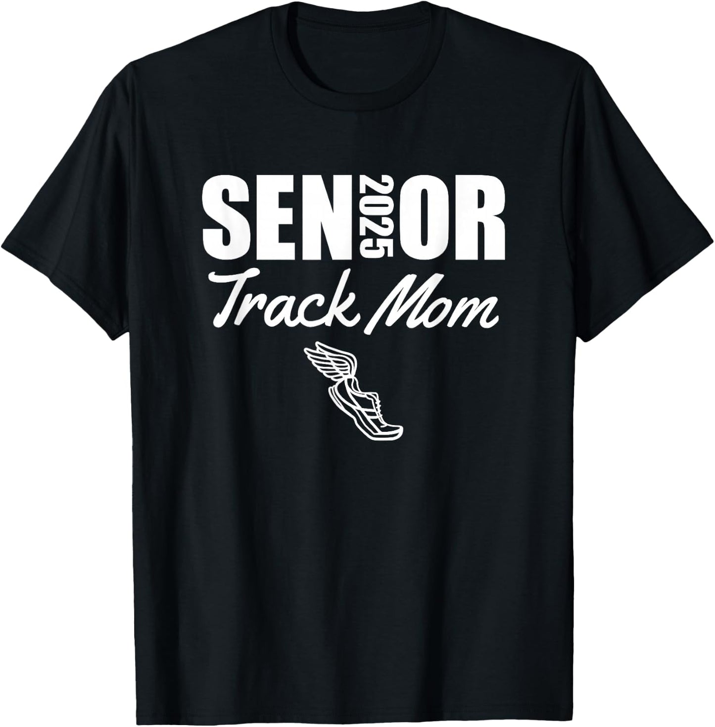 2025 Senior Track Mom Class of 2025 Parent Run Jump Throw T-Shirt - T-Shirt | Black