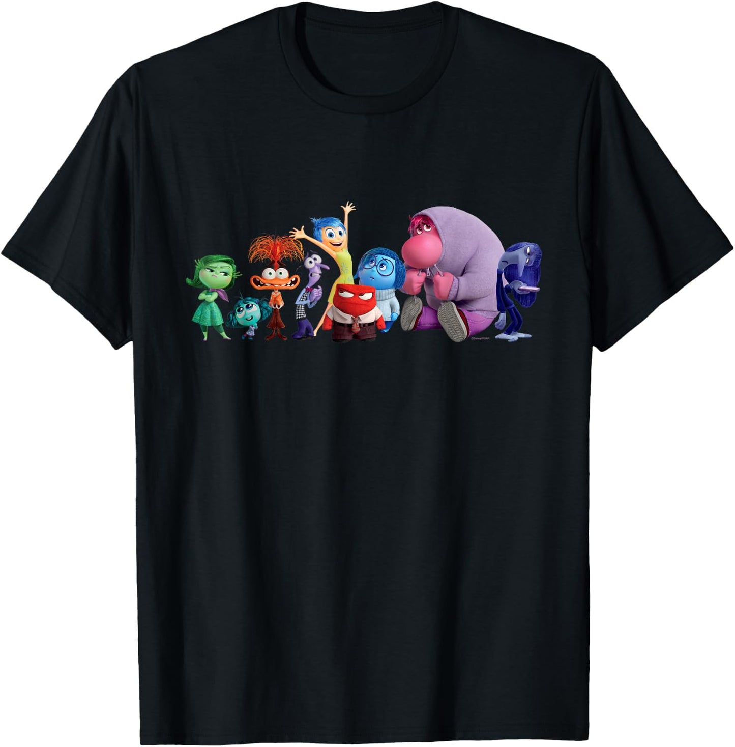 Disney and Pixar’s Inside Out 2 Emotions Group All Together T-Shirt - T-Shirt | Black