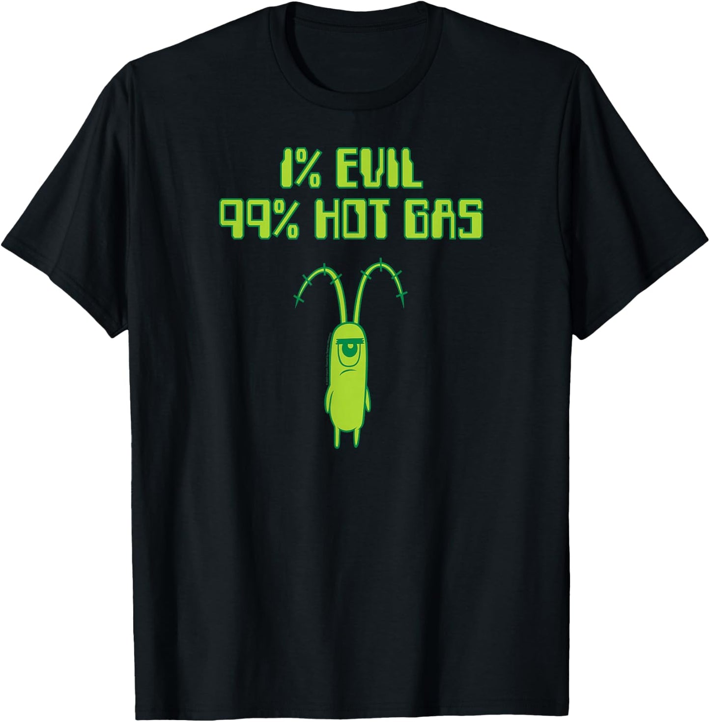Spongebob Squarepants - Plankton 1% Evil 99% Hot Gas T-Shirt - T-Shirt | Black